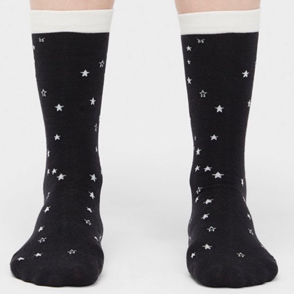 UGG Black/White Star Merino Wool Socks
